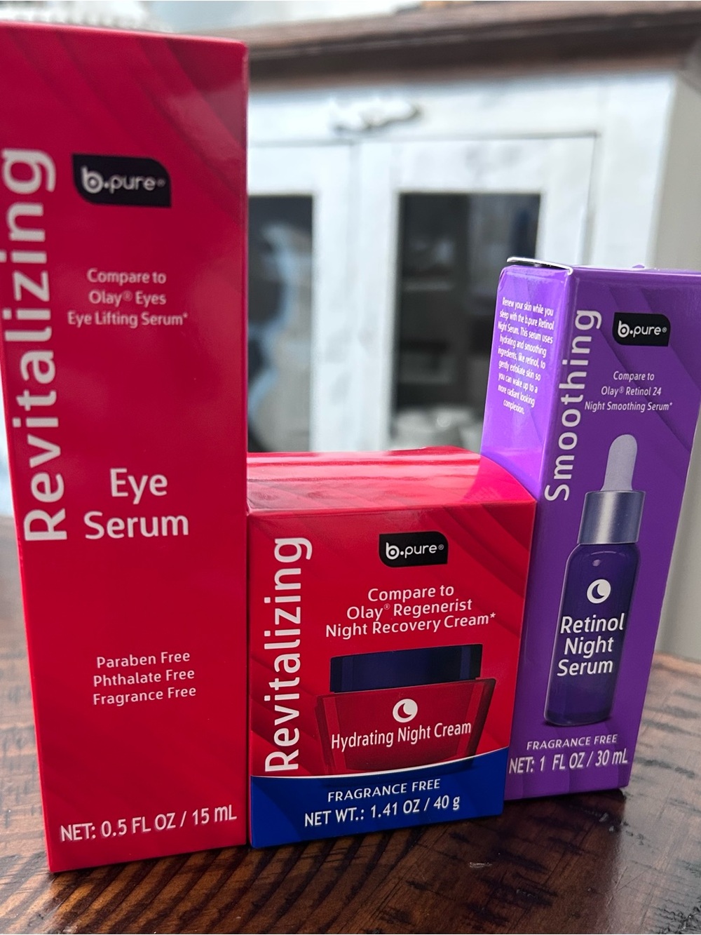 b.pure Skincare Trio - Revitalizing Eye Serum, Night Cream & Retinol Night Serum